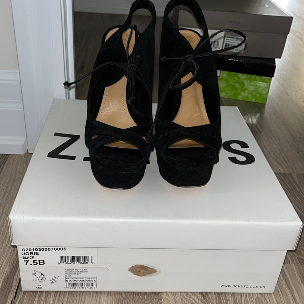 Black Schutz Platform Heels